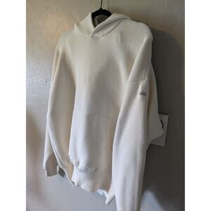 ALO Scholar Hooded Sweatshirt in Cream oversized womens size M